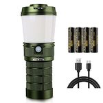 Sofirn LT1 Camping Lantern Rechargeable 800LM Lantern Torch with 8X LH351D LED Powerful Flashlight,Green，4 * 18650 Batteries Included,Super Bright for Outdoor, Type C Power Bank Function