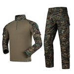 Mens Tactical Military Uniform Set Camouflage Tactical Shirt Pants Gear Suit…