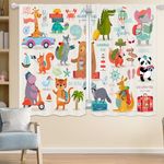 Yorida Camping Animals Curtains Woodland Nursery Baby Boy Room Curtains Rod Pocket Camp Theme Classroom Decorative Curtains for Girls Bedroom Window Treatment Drapes Living Room 2 Panels 42x63 Inch