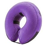 BENCMATE Protective Inflatable Collar for Dogs and Cats - Soft Pet Recovery Collar Does Not Block Vision E-Collar (Large, Purple)