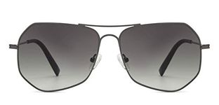 John Jacobs | UV Protection Sunglasses For Men & Women | (Large) Gunmetal Black Green Gradient Full Rim Hexagonal JJ S12968-C1