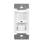 TOPGREENER TSOS5-White In Wall PIR Motion Sensor Light Switch, Occupancy Sensor Switch, On/Off Override, Single-Pole, Fluorescent 500VA/Motor 1/8Hp/Incandescent 500W, Neutral Wire REQUIRED, White, UL Listed