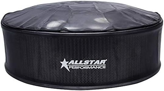 Allstar Performance Air Filter Wrap, Pre Filter, 14 in OD, 4 in Tall, Top Cover, Polyester, Black, 14 in Washable Filters, Each