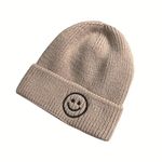 MOMISY Unisex Baby Cap Soft Beanie Woolen Hat For Winter For Newborn Infant Toddler Kids Babies From 8Months To 2 Years (Beige S)