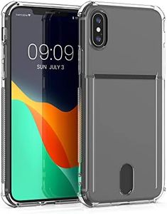 kwmobile Cover compatibile con Apple iPhone X/XS - Crystal Case in silicone TPU - Custodia con slot per carte - trasparente