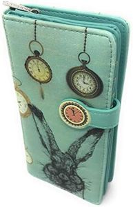 Pocket Watch Rabbit Large Women's Wallet Teal