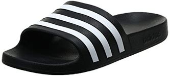 adidas womens adilette Aqua Sport Sandals Slides, Core Black/Footwear White/Core Black, 11 Women 10 Men US