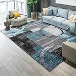 Small Rugs For Living Room 60 x 100 cm Soundproof Carpet 绿色 Rug Small Soundproofing Green Grey Rectangle Geometric Pattern Modern Easy Care Area Rug Small Rug For Bedroom