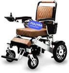 Culver Mobility Wolf Electric Wheelchair for Adults, All Terrain Lightweight Foldable Wheelchairs XL ,Power Motorized Electric Wheel Chair, Comfortable Remote Control Mobility Aid (Brown Leather)