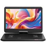 YOTON 17.5" Portable DVD Player with 15.5" HD Swivel Screen for Car and Kids, 4-6 Hours Working Time with Built-in Battery, Dual Stereo Speakers, USB/SD/AV/Audio/Gamepad Support [Not Support Blu-Ray]
