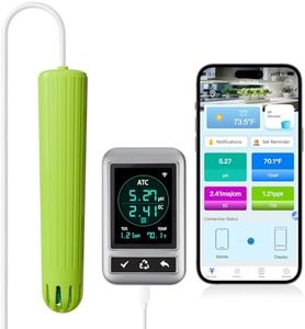 Kactoily Smart 4-in-1 WiFi Hydroponic Monitor, pH EC TDS Temp Meter with Remote App Control, 24/7 Hydroponic Water Tester for Home DWC Aquaponics Indoor Growing