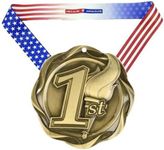 Decade Awards 1st, 2nd, 3rd Fusion Medal- Gold, Silver or Bronze | Place Medal with Stars & Stripes Ribbon - 3 Inch Wide (Gold)