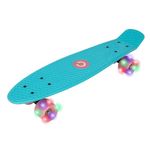 EVO 22' Light Up Penny Board | Skateboard For Beginners Or Pro's | Light Up Wheel Skateboard For Kids & Teenagers | Mini Cruiser Complete Board | Suitable For All Aged 3+ (Baby Blue)