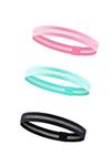 3PACK Lightweight Sport Headband/Non-slip Sweat Band - Stretchy Bandana Headwear - Best for Running Cycling Hot Yoga and Athletic Workouts - Fashion Elastic Hair Band for Women Men Teens Toddlers Girls (Pink,Blue,Black Mesh)