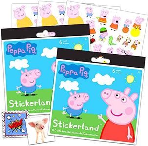 Peppa Pig Stickers Party Favors ~ Bundle Includes 12 Sheets of Peppa Pig Stickers (Peppa Pig Party Supplies)
