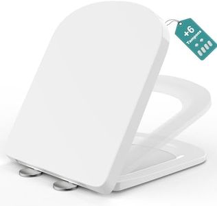 MEEJEE Abattant Wc Carré avec Frein de Chute, Abattant Toilette WC Blanc, Lunette Wc Clipsable, Couvercle Toilette Déclipsable, Lunette de Toilette, Siège Toilette Pour Famille Rapide à Installer.