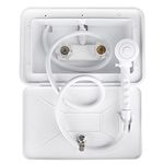 OYMOV RV Exterior Shower Box Kit with Lock for Outside, Outdoor Non-Metallic RV Accessories for RVs, Fifth Wheels, Motorhomes, Travel Trailers, Campers - White