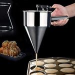 Sajag Stainless Steel Funnel Octopus Balls Tools With Handle & Rack, Pancake Batter Dispenser, Waffle Batter Dispenser, Pancake Maker Cooking Tools