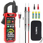 KAIWEETS Digital Clamp Meter T-RMS 6000 Counts, Voltage Tester Auto-ranging, Measures AC/DC Current Voltage Temperature Capacitance Resistance Diodes Continuity Duty-Cycle (not include battery)