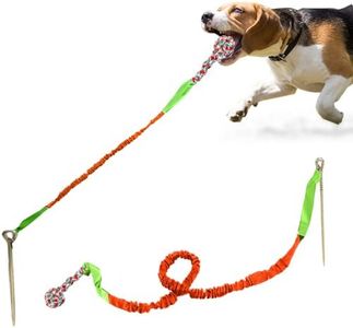 Outdoor Dog Toy with Stake,Interactive Dog Toy for Aggressive Chewer, Tug of War Toy Ball for Large Breed (Orange)