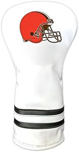 Team Golf NFL Cleveland Browns White Vintage Driver Head Cover White Vintage Driver Golf Club Headcover, Form Fitting Design, Retro Design