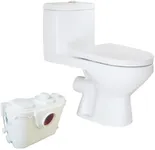 WinZo WZ5011-P Macerating Toilet with 500W Macerator Pump One Piece Round Upflush System for Basement Silent & Power,White