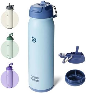 BOTTLE BOTTLE 24 oz sports water bottle stainless steel insulated water bottle with straw and pills holder (blue)