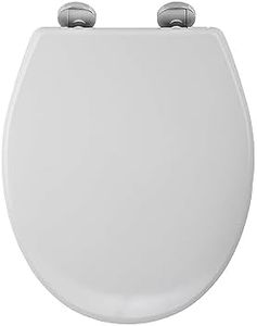 Croydex Constance Flexi-Fix White Universal Toilet Seat Soft Close, Quick Release, Adjustable, Made From Anti-Bacterial Treated Plastic, Top and Bottom Fixing