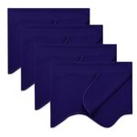 NICETOWN Royal Navy Blue Valance - Elegant Design 52-inch by 18-inch Scalloped Rod Pocket Window Valance Curtains and Drapes for Living Room/Bedroom/Boys Room, Window Dressing Panels, 2 Sets