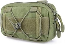 TRIWONDER Molle Pouches, Tactical Compact Water-Resistant EDC Utility Pouch Waist Bags with Bungee Straps, EDC Horizontal MOLLE Pouch for Tool Treat Med (Green)