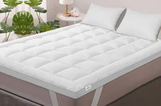 Springtek Microfibre Luxe Micro Fibre Mattress Topper for Queen Size Bed | Super Soft Mattress Padding for Comfortable Sleep | 72X60 Inch, White