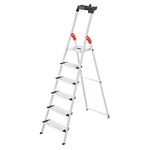 Hailo 8040-607 XXL safety ladder, 6 steps, multifunction tray, 130 mm deep steps, made in Germany