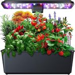 Hydroponic System Grow Kit, 12 Pods Indoor Garden Hydroponic Growth System with 36W Full-Spectrum Plant 100pcs LED Grow Lights, 2 Planting Modes, Automatic Timer, Adjustable Height Up to 23.6", Black