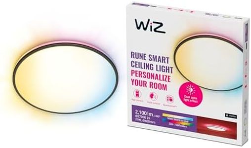 WiZ Colour Arca Smart Connected WiFi Dual Zone Ceiling Light. [Black] App Control for Indoor Home Lighting, Livingroom and Bedroom