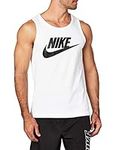 Nike Men's Sportswear Logo Tank Top (White/Black, L)