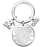 QMVMV 2024 Graduation Inspirational Keyring for Her Him Class of 2024 Student Graduation Gifts University College middle high School Graduate Souvenir for Senior Students