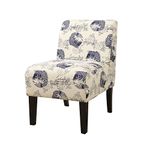 Acme Furniture Sofa, Upholstery, Wood Leg, Pattern Fabric (Dark Blue Fish), 22.5" L x 30.5" W x 33.5" H