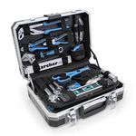KARCHER Tool Box, 114 Piece Tool Set, I Tool Set Made of Chrome Vanadium & Carbon Steel with Hammer, Screwdriver, Socket Wrench, Bit Set and More Practical case for tools.