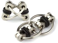 Flippy Chain Fidget Toy by Tom's Fidgets - Perfect for ADHD, Anxiety, and Autism - Bike Chain Fidget Stress Reducer for Adults and Kids (Black 2PK)