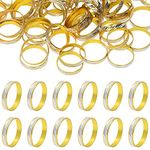 Bridal Shower Rings Penta Angel 100Pcs Aluminum Alloy Glitter Fake Engagement Rings for Wedding Table Scatter Party Favors Decorations and Crafts DIY, Aluminum Gold