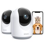 GNCC Pet Camera, Dog Camera, Indoor Camera 1080P, Motion/Sound Detection, 2-Way Audio, APP Control, 360° Pan (Manual Up&Down), SD&Cloud Storage, Works with Alexa, P1-2Pack