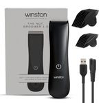 Winston Rechargeable Waterproof Body and Ball Trimmer for Men - Nut Groomer 1.0, Suitable for Beard Trimmer, Private Part Shaving, Pubic Hair with No-Cut Ceramic Blade – 120 Min cordless use