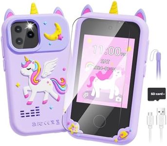 Kids Phone Toys for Girls Ages 5-7, Christmas Birthday Gifts for 5 6 7 8 Year Old Girls, HD Dual Camera Kids Smart Phone for Toddler Girl Toys Age 6-7 Years Old with SD Card and Screen Protector