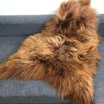 AMAZING Icelandic Bronze Russet Brown Sheepskin Rug | Eco Dyed Sheepskin Throw | Wildash London (Large)