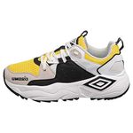 Umbro Men's Runner Sneaker, White/Black/Blazing Yellow/Grey, 6