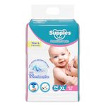 Amazon Brand - Supples Premium Diapers, X-Large (XL), 24 Count, 12-17 Kg, 12 hrs Absorption Baby Diaper Pants