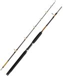 2 Sections Saltwater Offshore Heavy Straight Butt Trolling Rod Conventional Boat Fishing Pole Big Game Spinning Fishing Rod (22-35KGS/180CM/Stainless Steel Guide)