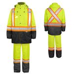 Holmes WorkWear Men's HI-VIS Safety Rain Suit (Yellow, Yellow, X-Large