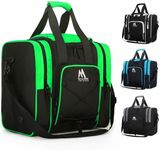 Hsmihair Bowling bags Bowling Ball Bag for Single Ball - Bowling Ball Tote Bowling Bag with Padded Ball Holder - Fits Bowling Shoes Up to Mens Size 14 Accessories. (Green)