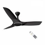 Havells 1200mm Stealth Air BLDC Motor Ceiling Fan | Most Silent & Premium, 5 Star with RF Remote, 100% Copper | Upto 55% Energy Saving, Timer, Memory Backup | (Pack of 1, Mettalic Black)